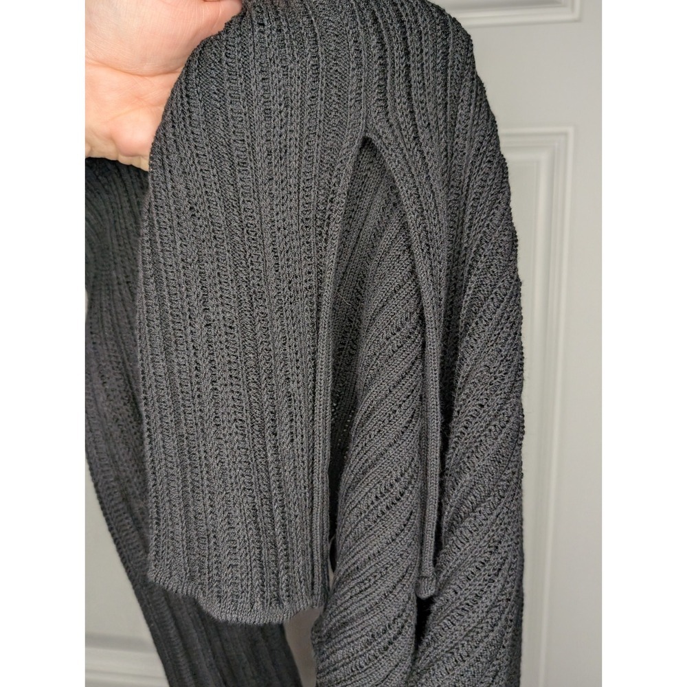 Vintage J Jill Open Knit Long Sleeve Black Sweater Women's Size Small - Picture 5 of 7